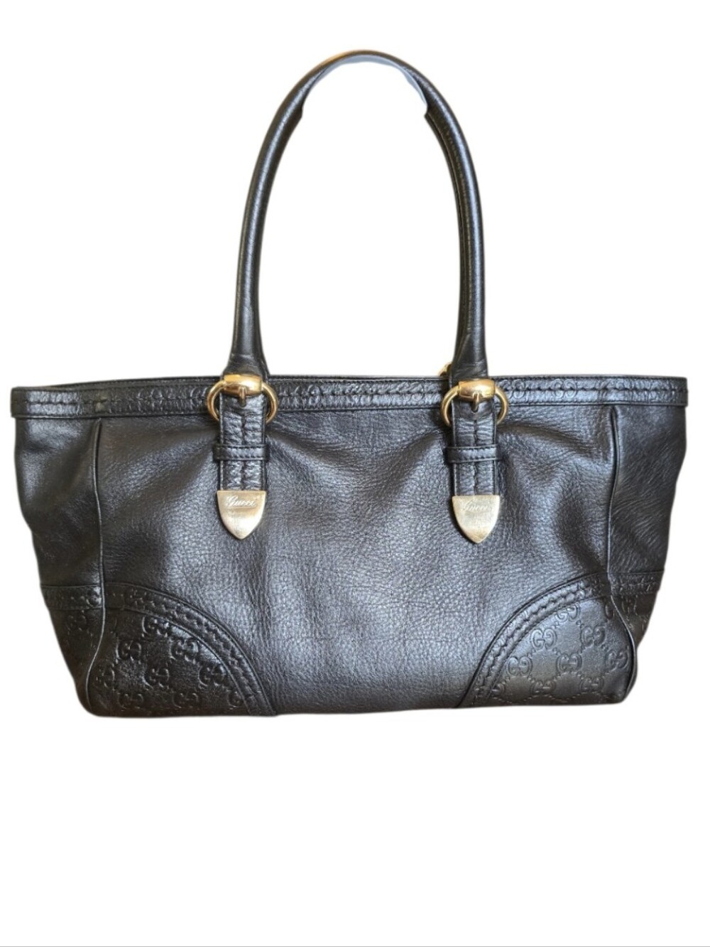 Gucci Vintage Guccissima Embossed Signoria Medium Tote w/ COA In EUC